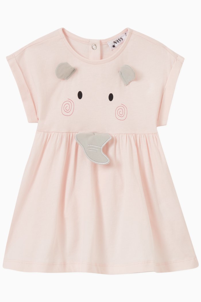 

Ellie Elephant Flared Dress, Pink