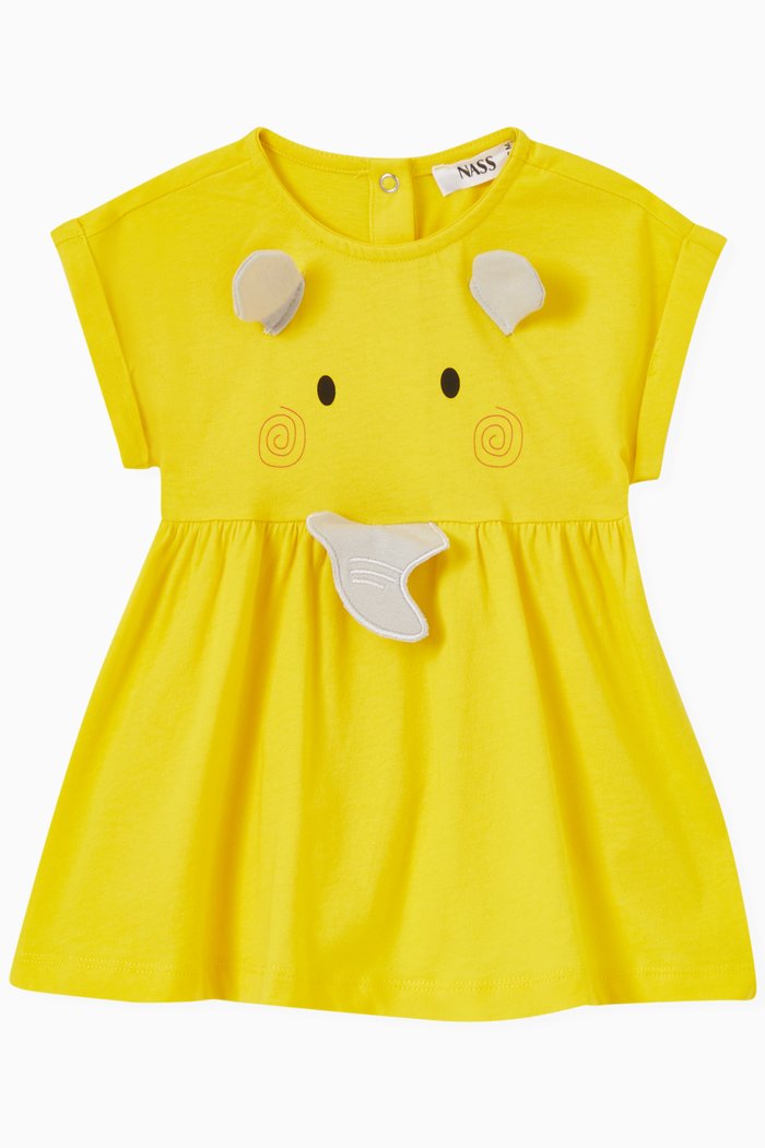 

Ellie Elephant Flared Dress, Yellow