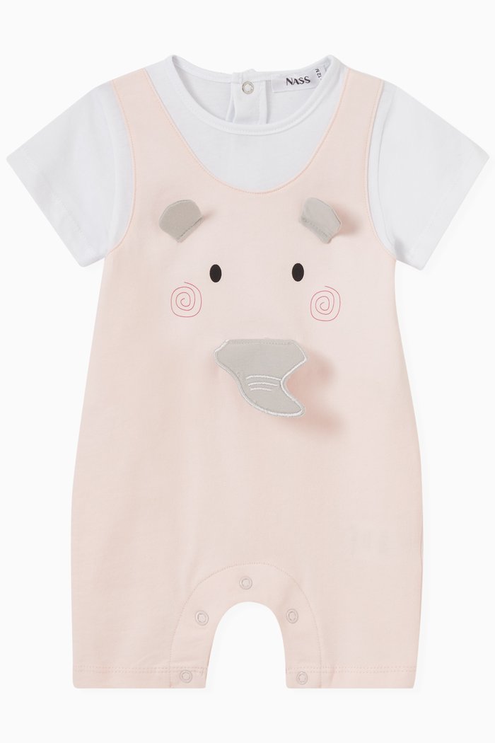 Ellie Romper in Jersey, Pink