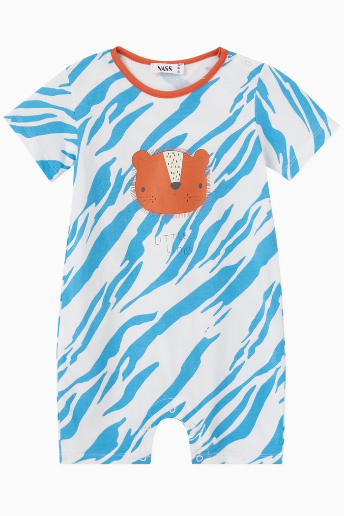 

Tigey Camo Romper in Jersey, Blue