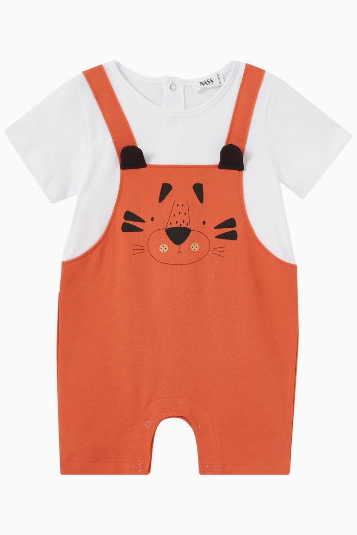 

Tiger Romper in Jersey, Orange