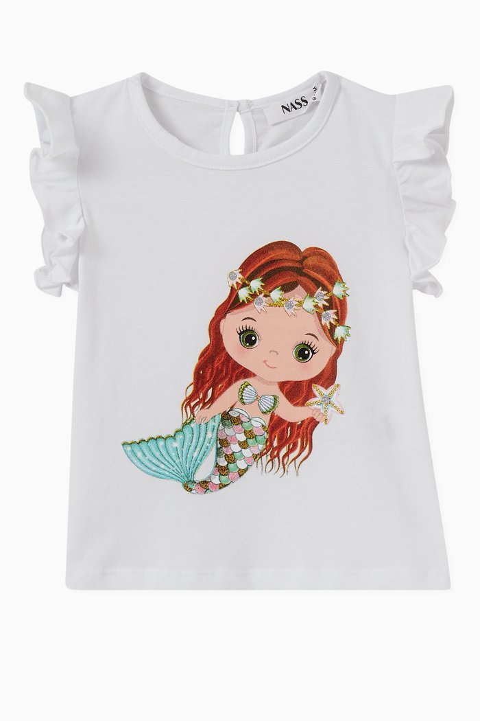 

Arianna Mermaid Top in Jersey, White