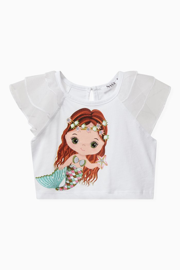 

Mermaid-print Top, White