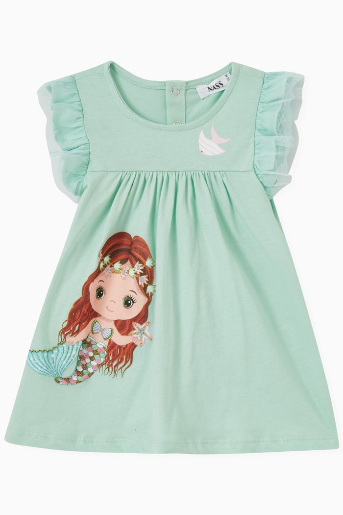

Arianna Mermaid Dress in Jersey, Green