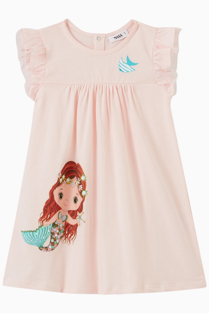 Arianna Mermaid Dress in Jersey, Pink