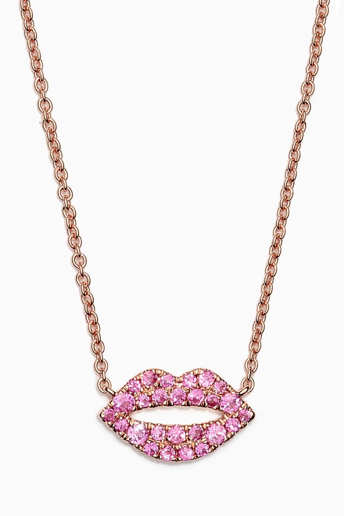 

Scarlett Kiss Pink Sapphire Necklace in 14kt Rose Gold