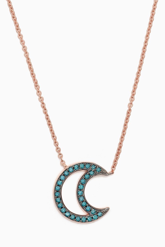 

Once in a Blue Moon Sapphire Necklace in 14kt Rose Gold