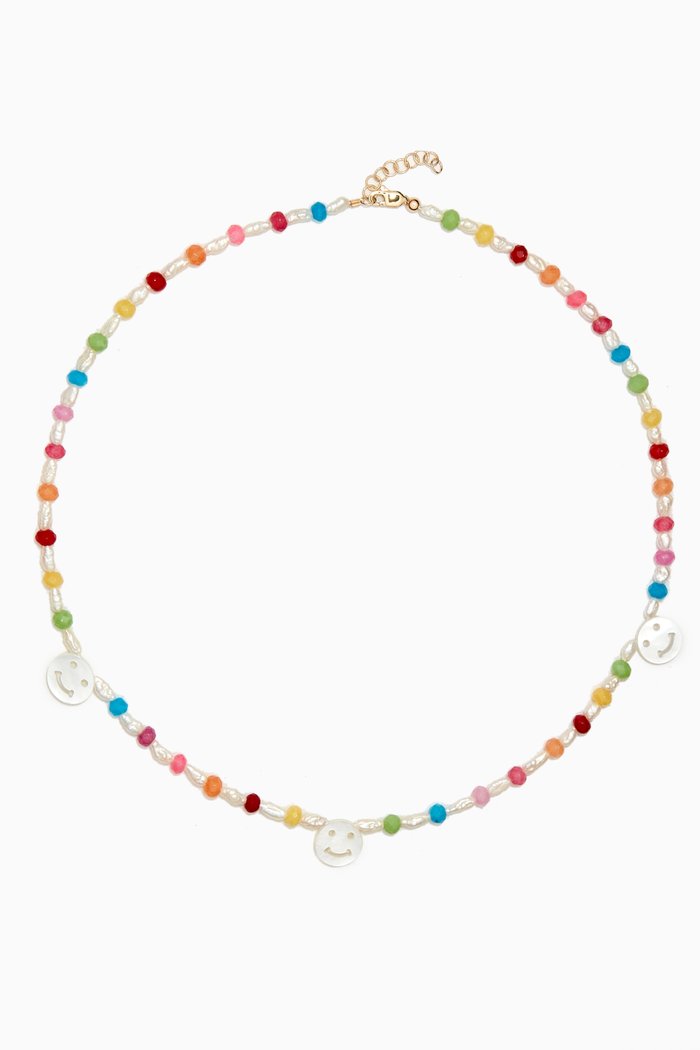 

Disco Necklace in Agate Beads, Yellow