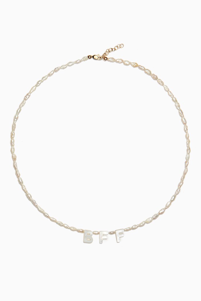 

"BFF" Necklace in Mother-of-Pearl, Yellow
