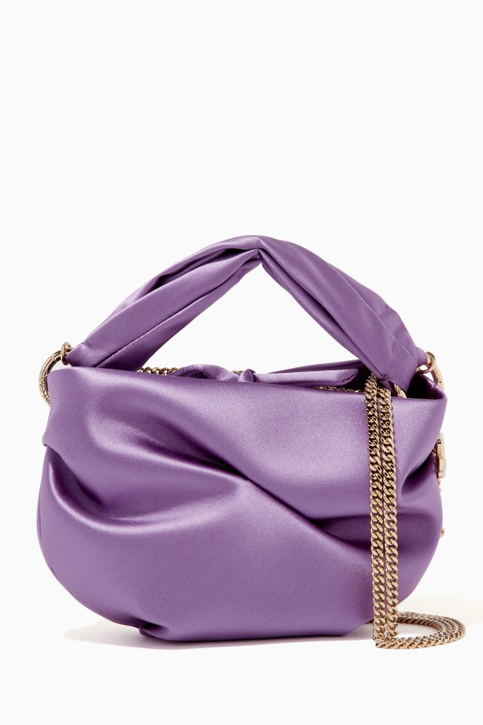 Bonny Top Handle Bag in Satin, Purple