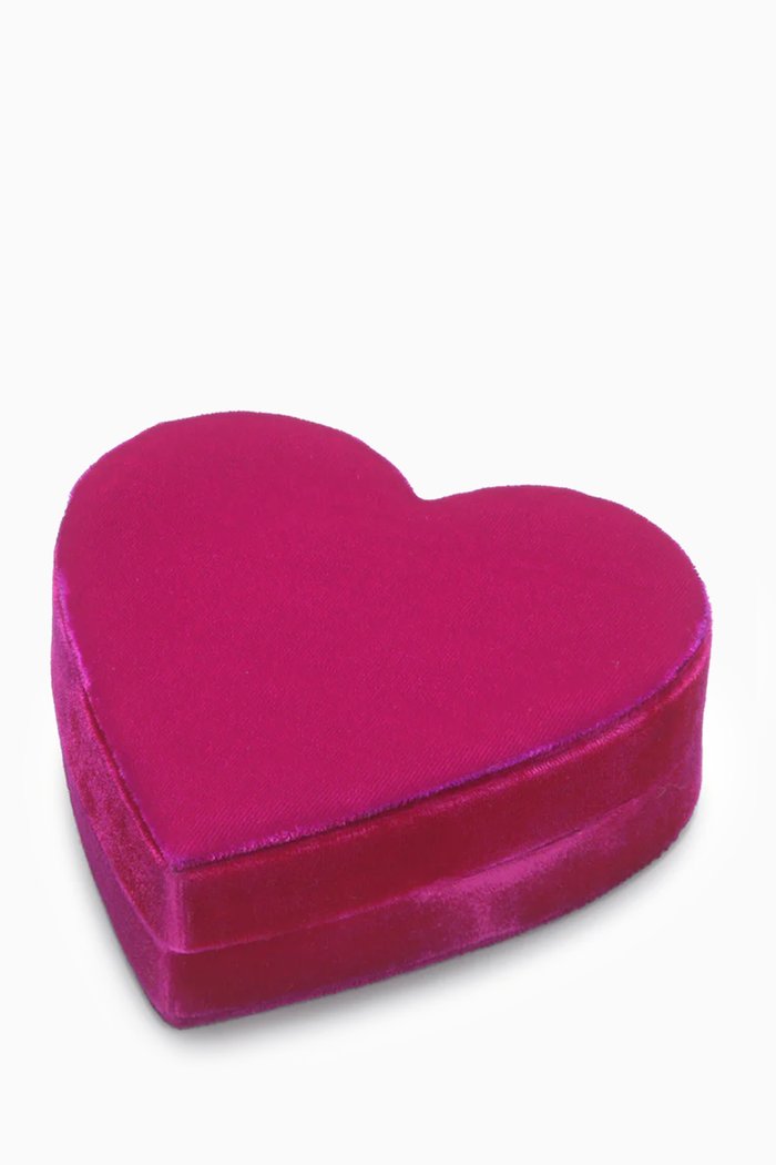 

Heart Jewellery Box in Velvet, Pink