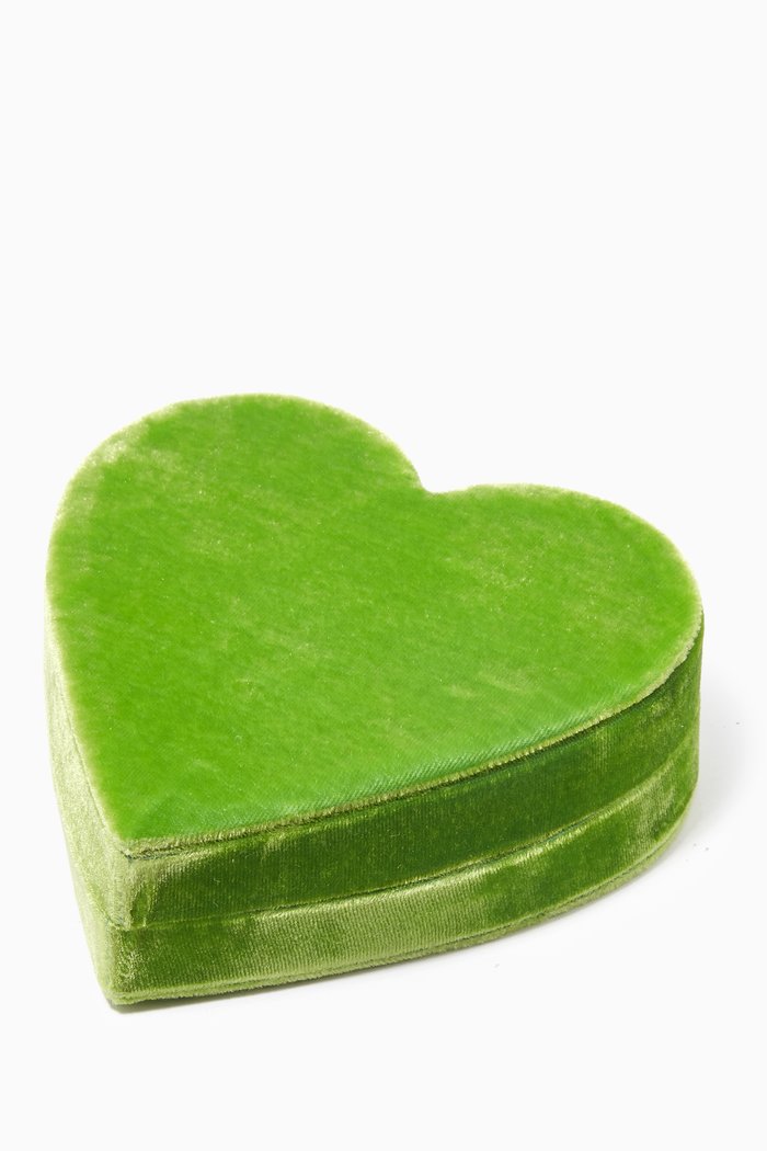 

Heart Jewellery Box in Velvet, Green
