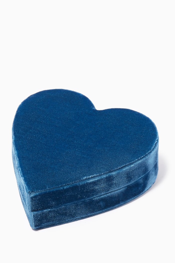 

Heart Jewellery Box in Velvet, Blue
