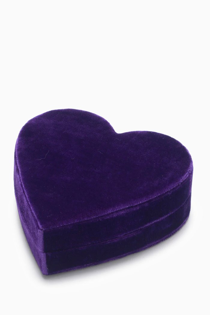 

Heart Jewellery Box in Velvet, Purple
