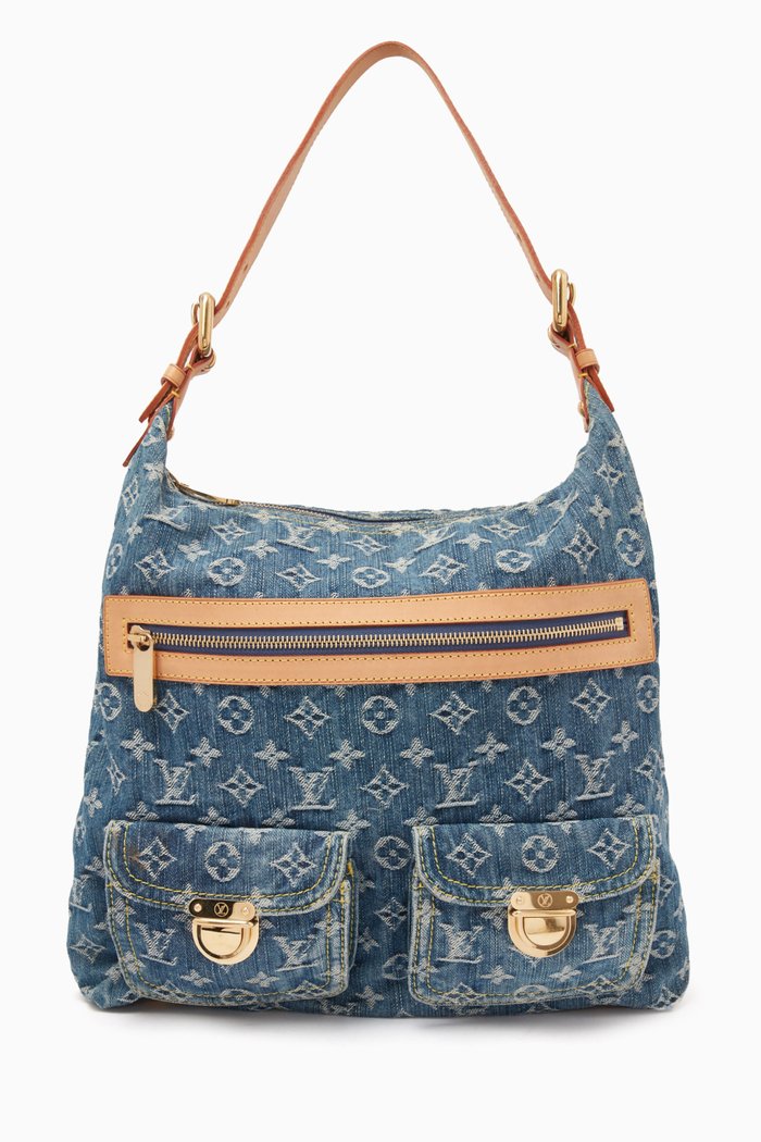 

Monogram Shoulder Bag in Denim, Blue