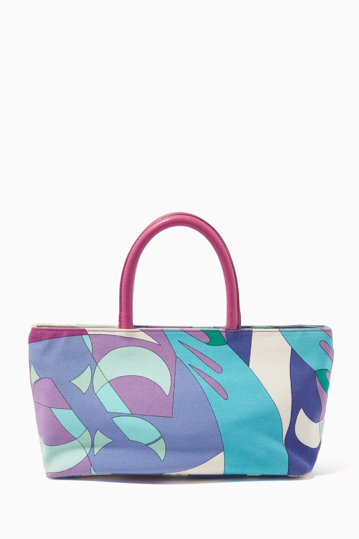 

Abstract-print Shoulder Bag in Canvas, Multicolour