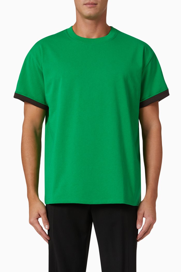 

Double Layered T-shirt in Cotton Jersey, Green