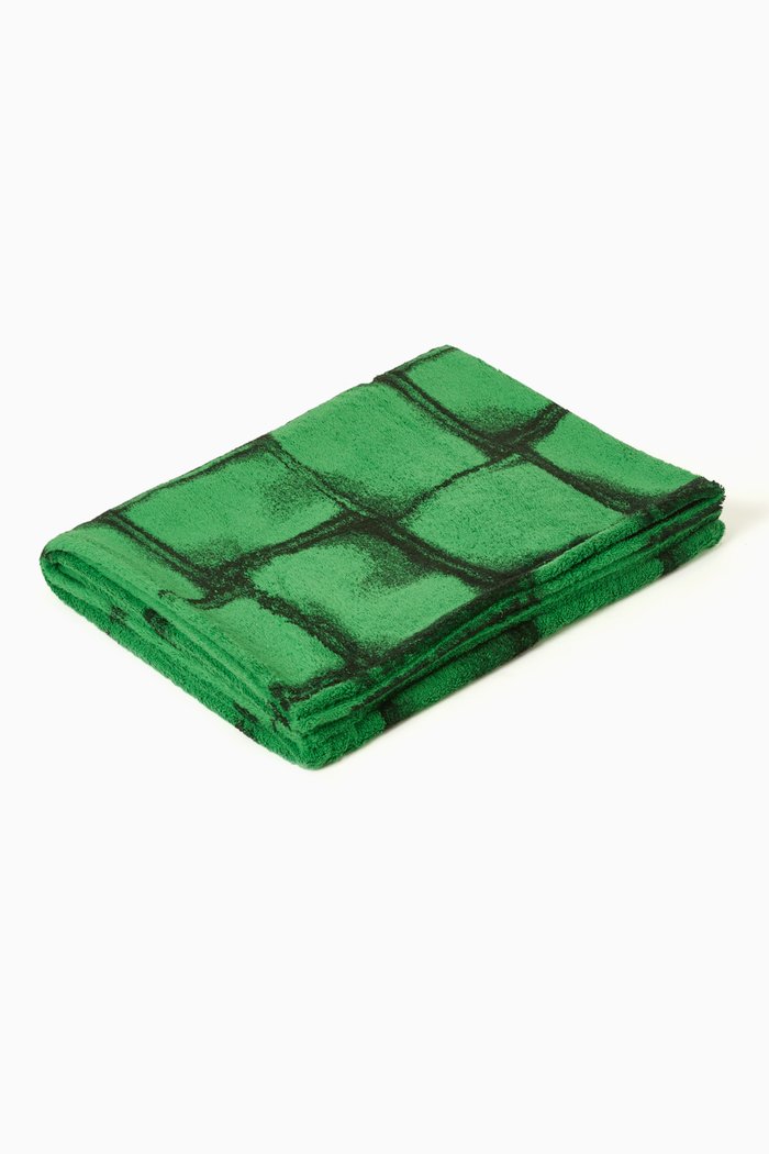

Cassette-print Beach Towel in Cotton Terry, Green