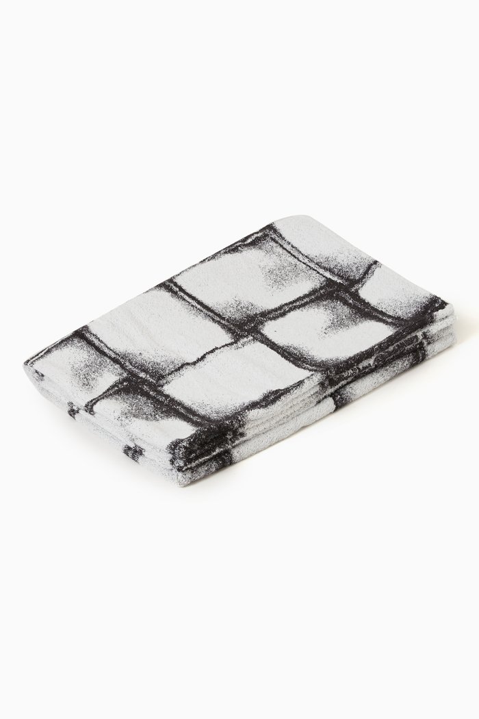 

Cassette-print Beach Towel in Cotton Terry, White