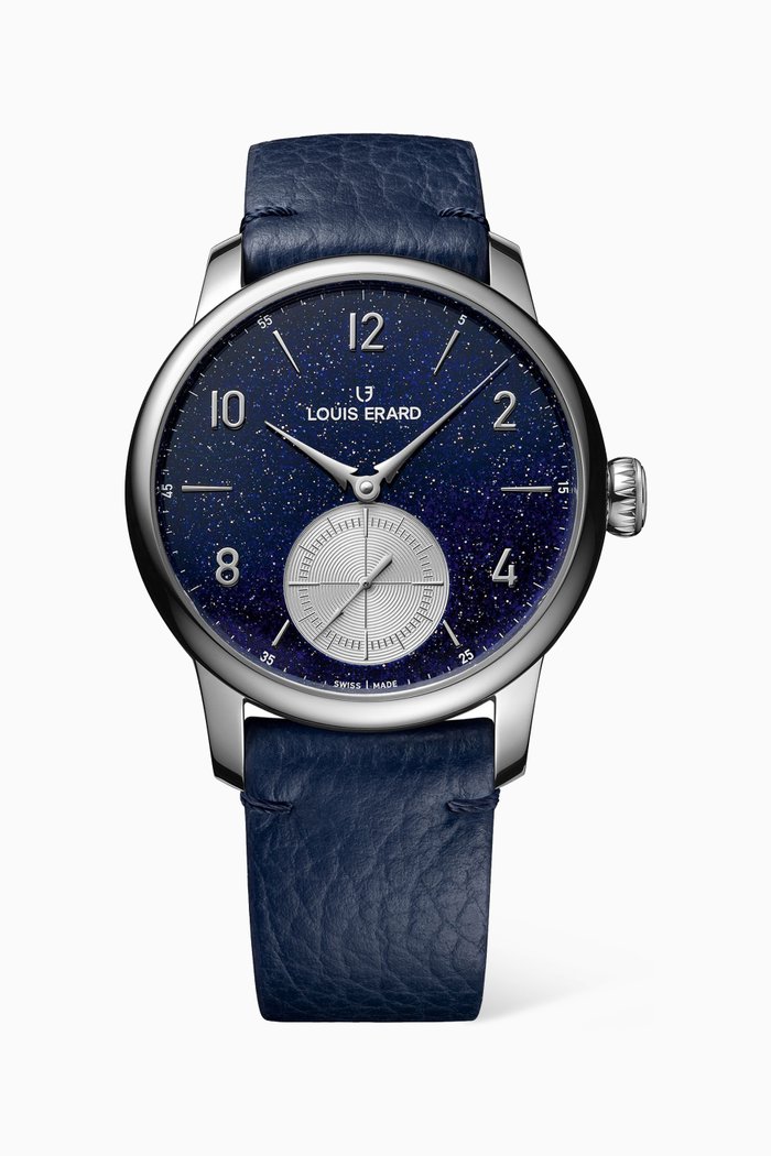 

Excellence Petite Seconde Aventurine Automatic Leather Watch, 39mm, Blue