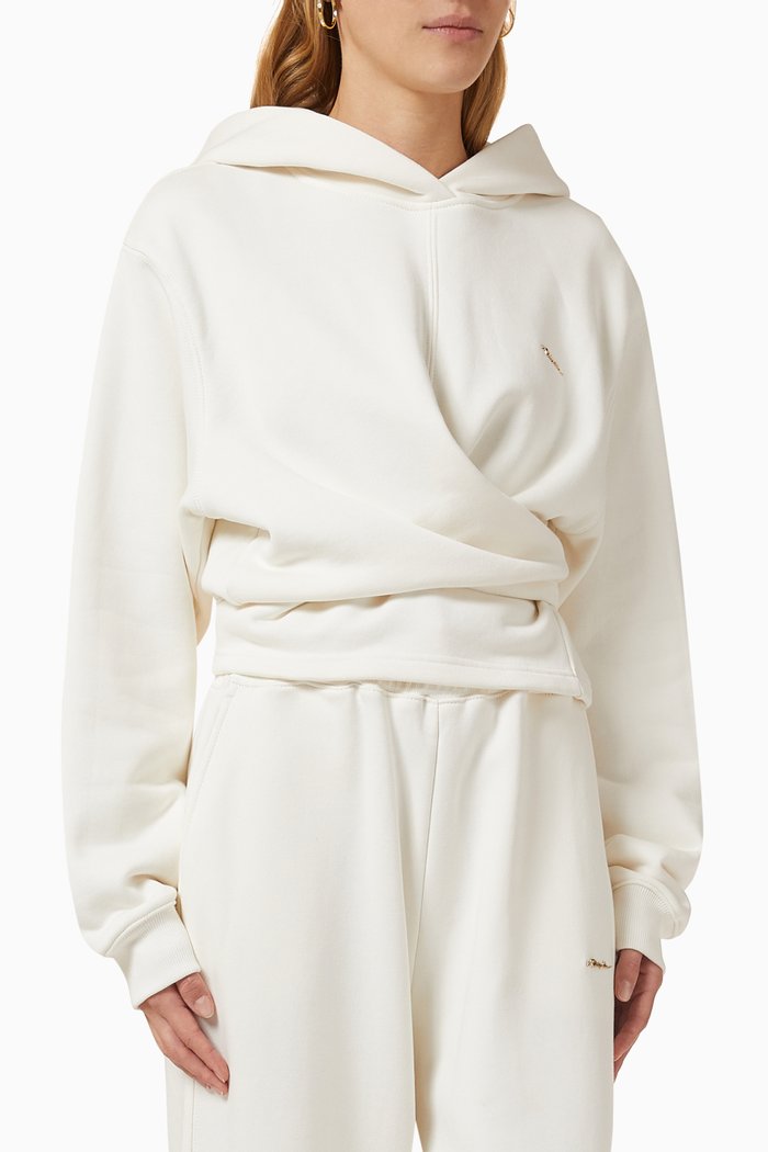 

Wrap Hoodie in Compact French-terry, White