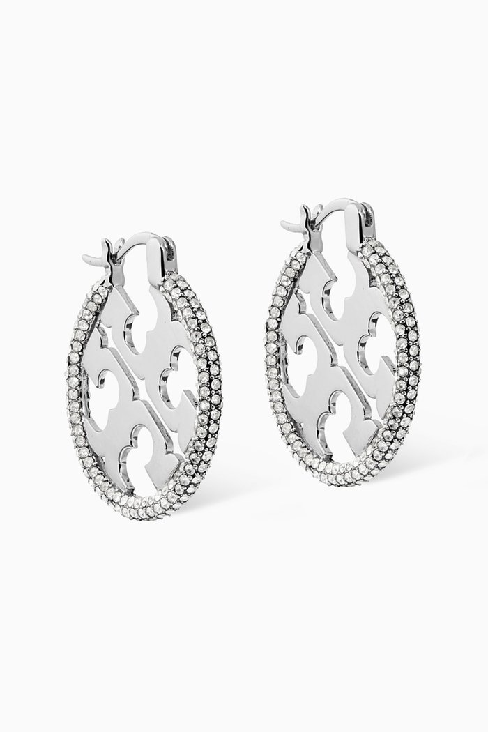 

Miller Pavé Crystal Hoop Earrings in Gold-plated Brass, Silver