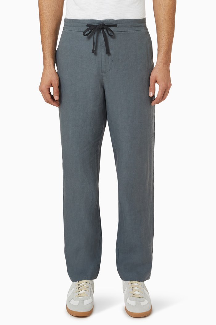 

Drawstring Pants in Hemp, Blue
