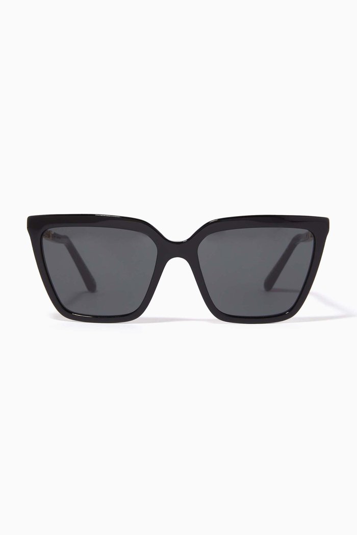 

Cat-eye Sunglasses in Acetate, Black