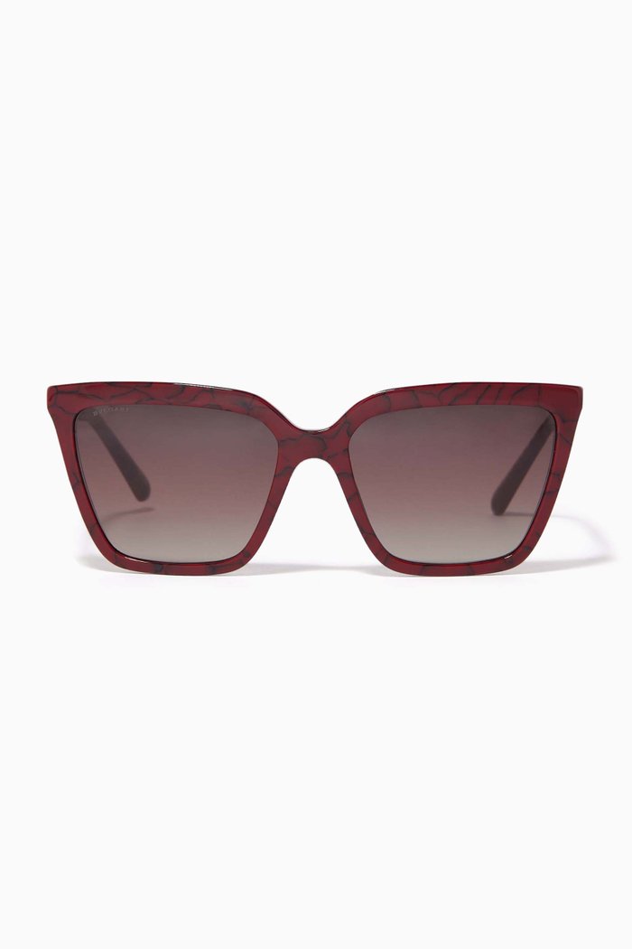 

Cat-eye Sunglasses in Acetate, Red