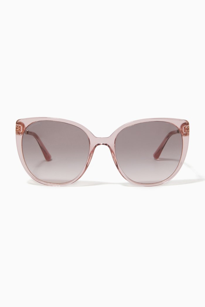 

Cat-eye Sunglasses in Acetate & Metal, Pink