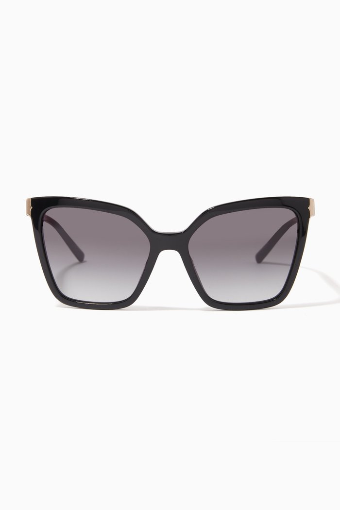 

Cat-eye Sunglasses in Acetate & Metal, Black