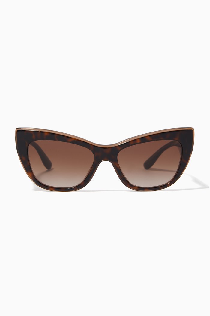 

New Print Cat Eye Sunglasses in Acetate, Brown