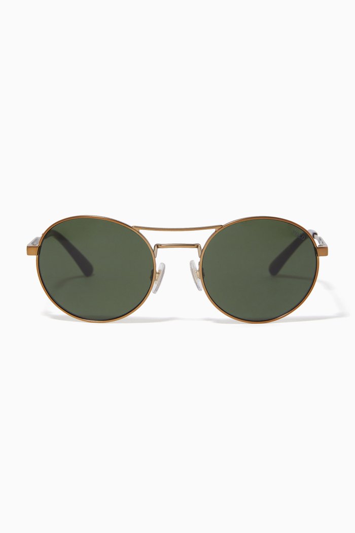 

Round Sunglasses in Metal, Brown