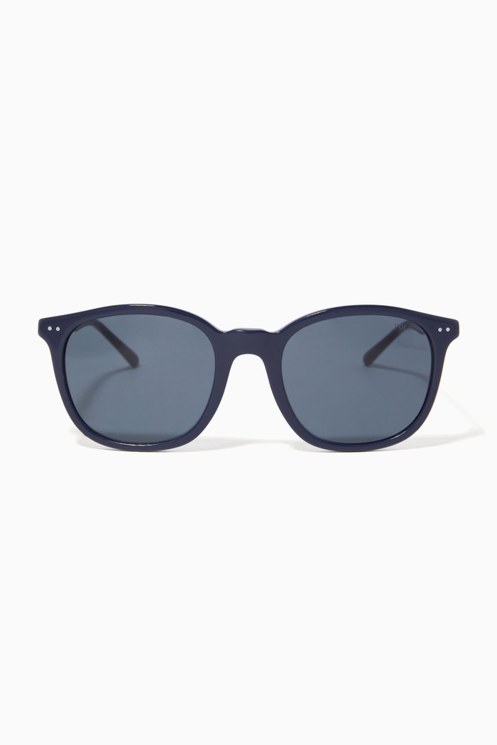 

Round Sunglasses in Acetate, Blue