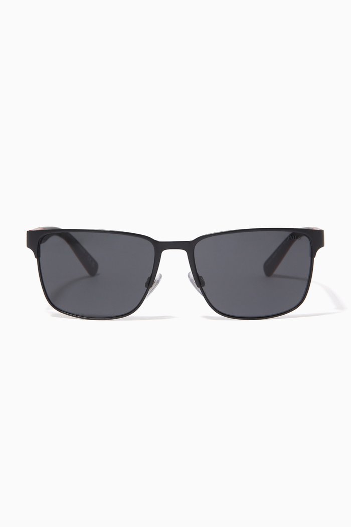 

Square Sunglasses in Metal, Black