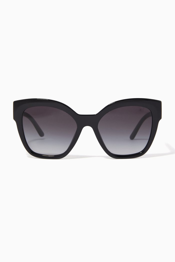 

Cat-eye Sunglasses in Acetate, Black