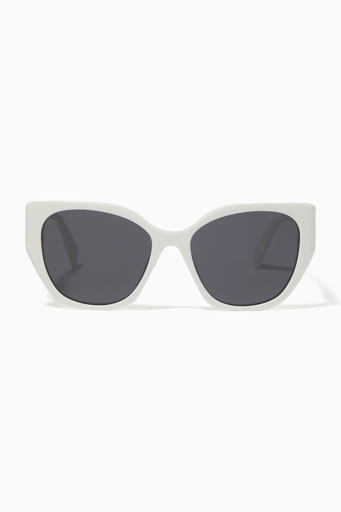 

Cat-eye Sunglasses in Acetate, White