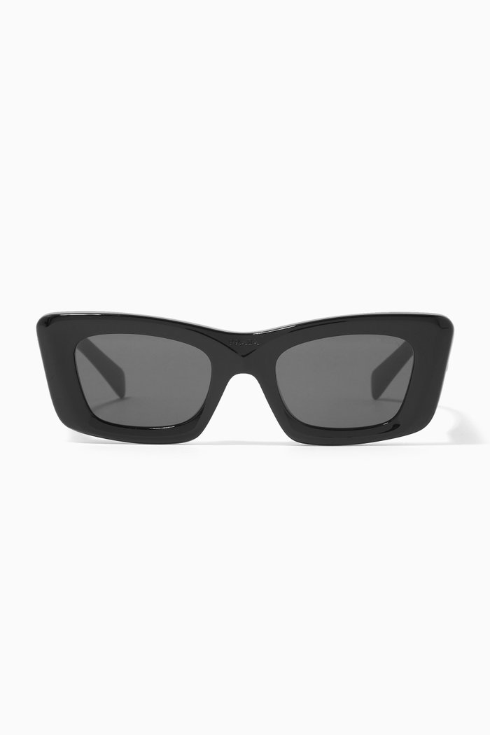 Butterfly Frame Sunglasses in Acetate, Black
