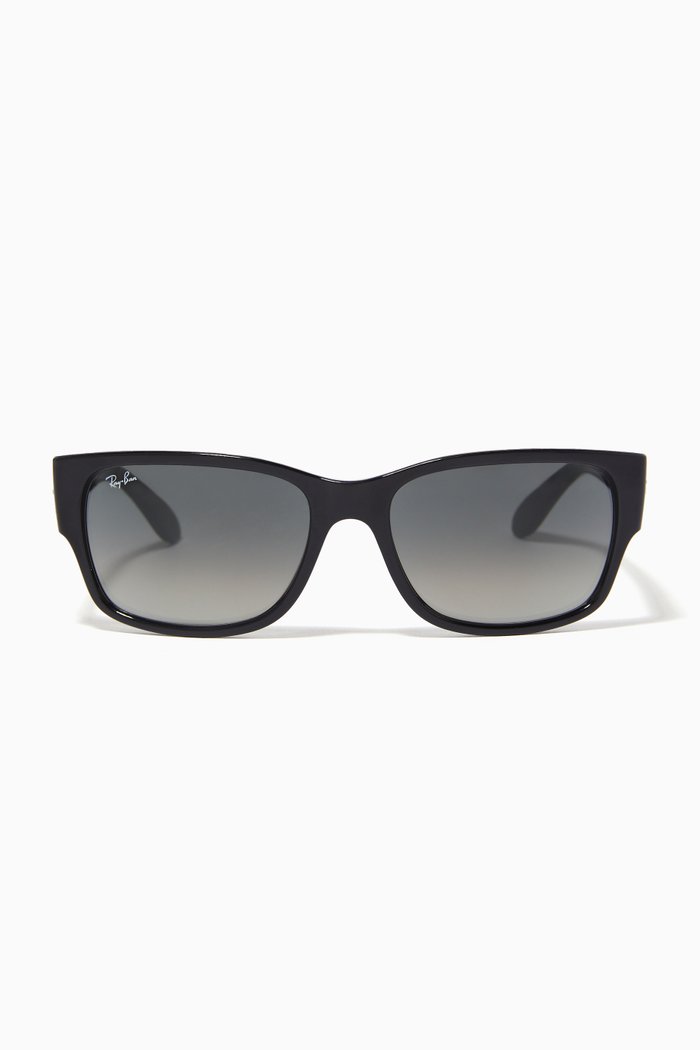 

Square Frame Sunglasses in Acetate, Black