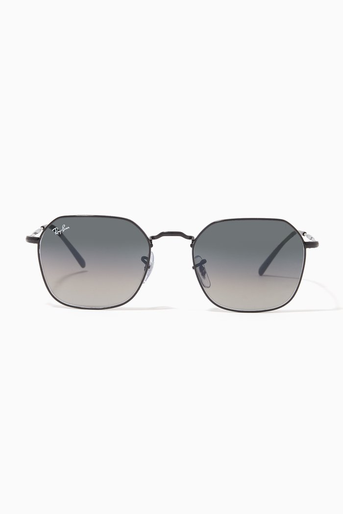 

Hexagonal Frame Sunglasses in Metal, Black