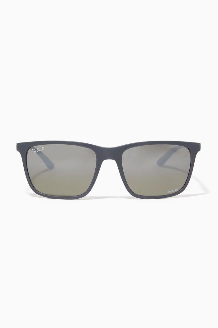 

Matte Rectangle Sunglasses in Acetate, Grey