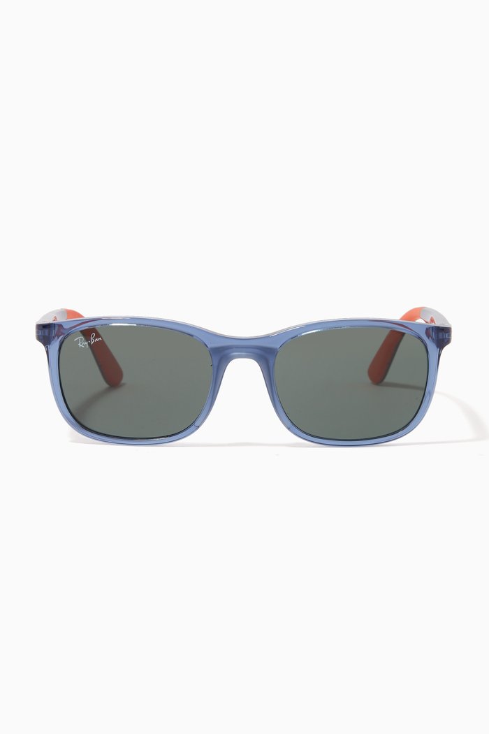 

Transparent Square Sunglasses in Acetate, Blue