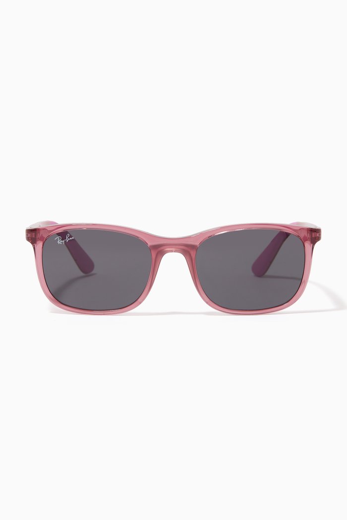 

Transparent Square Sunglasses in Acetate, Pink