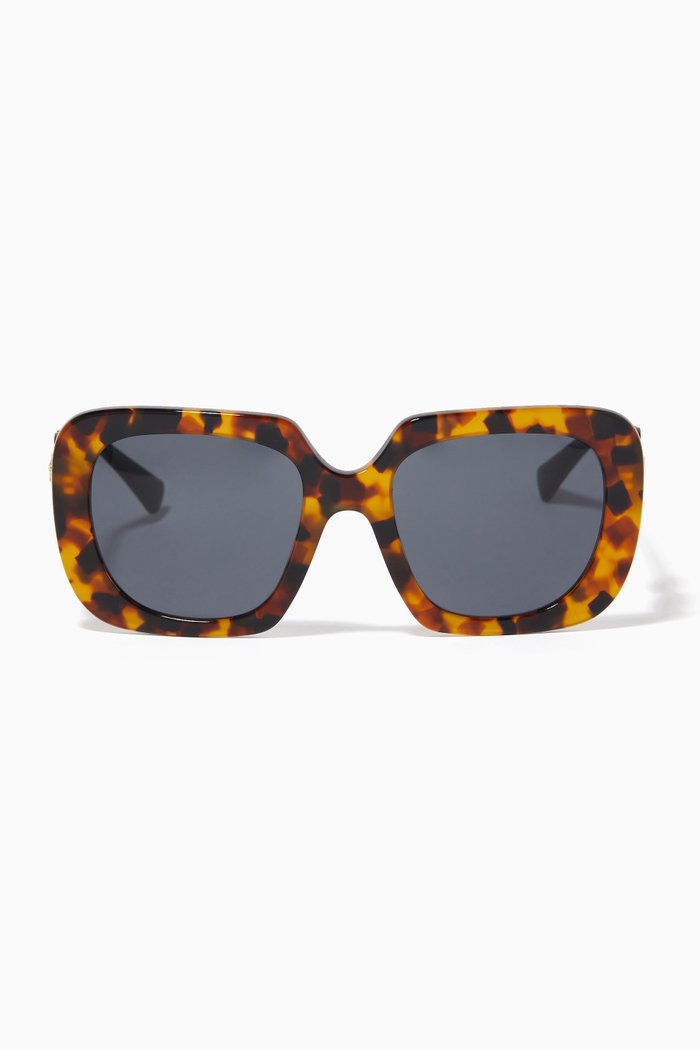 

Double Medusa Squared Sunglasses in Acetate, Brown