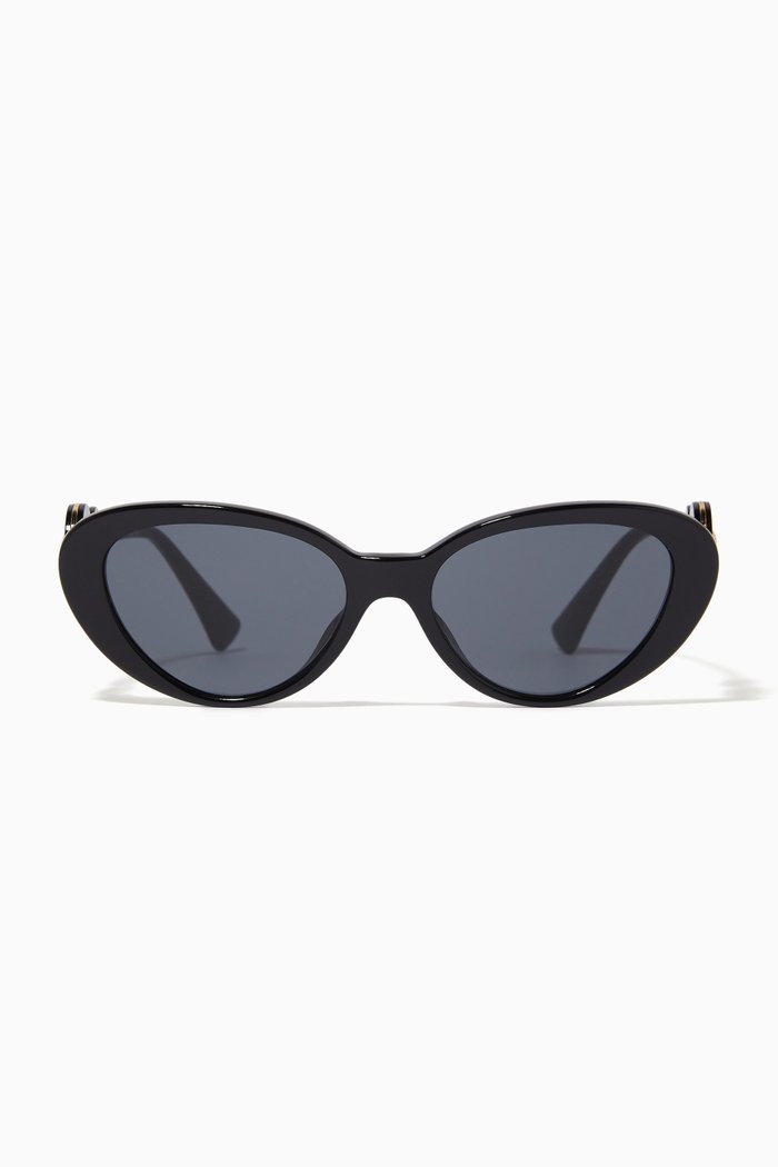

Double Medusa Cat-eye Sunglasses in Acetate, Black