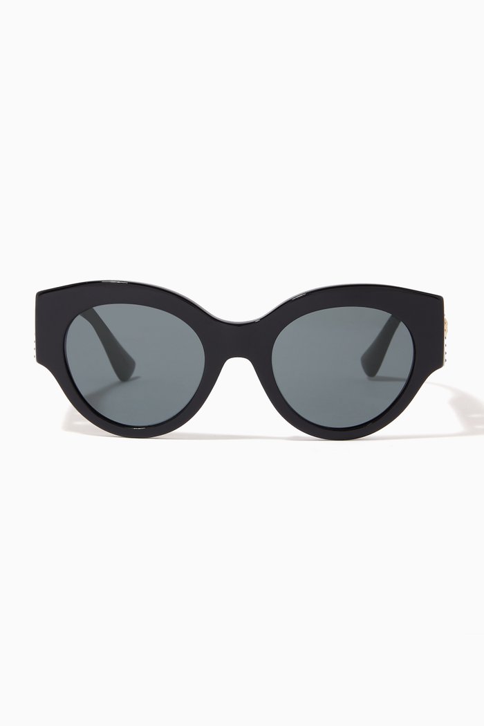 

Bright Medusa Crystal Sunglasses in Acetate, Black