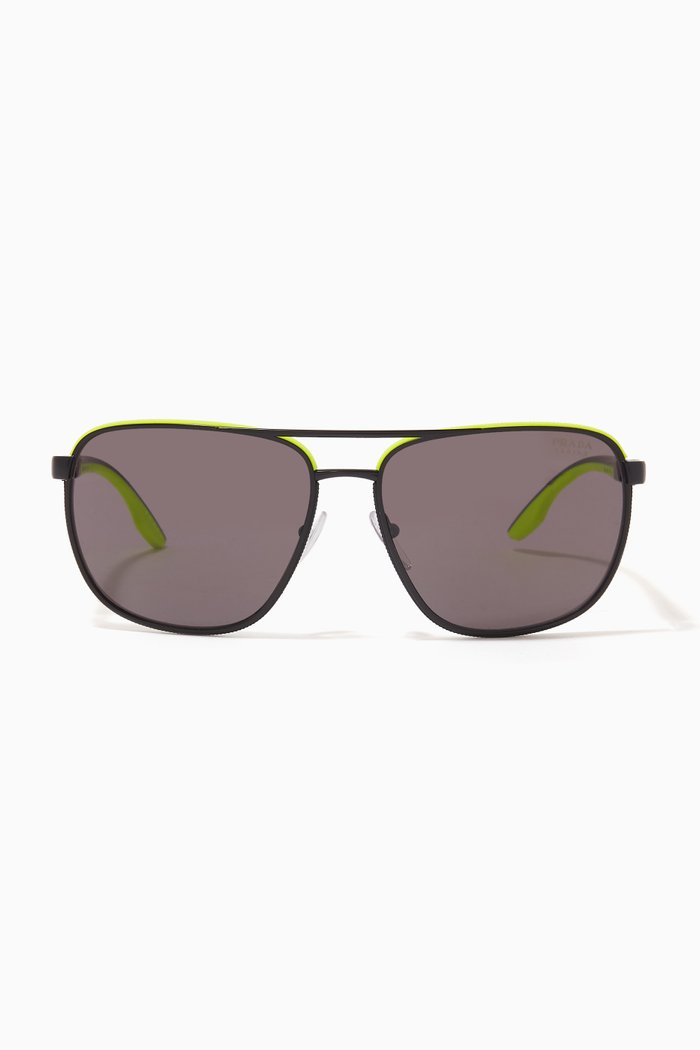 

Aviator Sunglasses in Metal, Black
