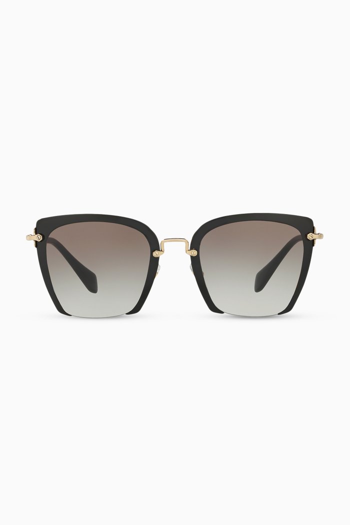 

Oversized Sunglasses in Acetate & Metal, Black