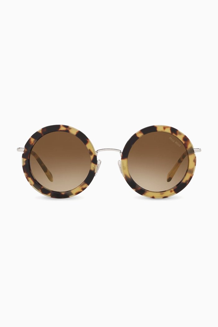 

Round Sunglasses in Acetate & Metal, Brown