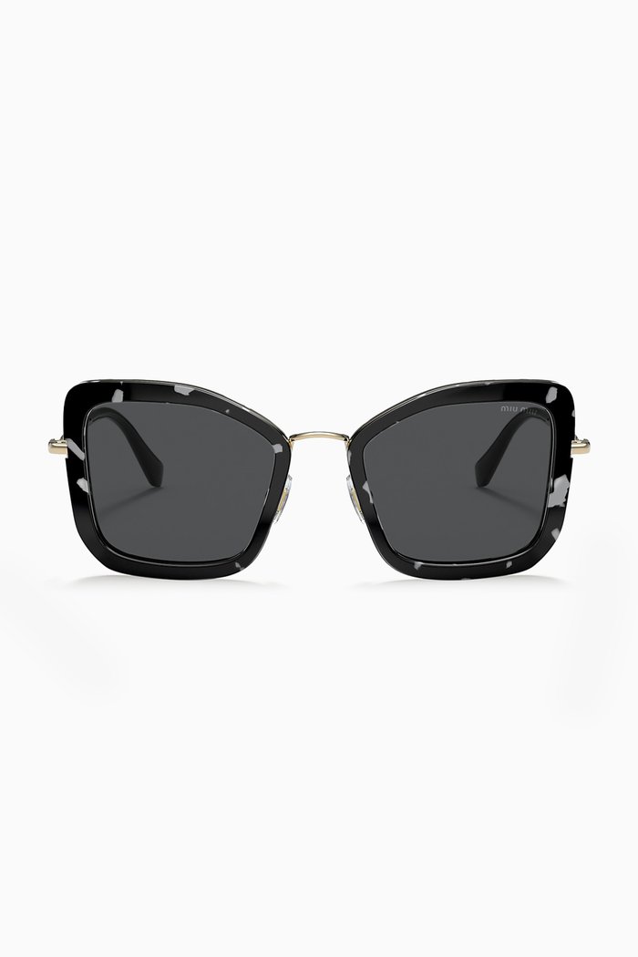 

Square Sunglasses in Acetate & Metal, Black